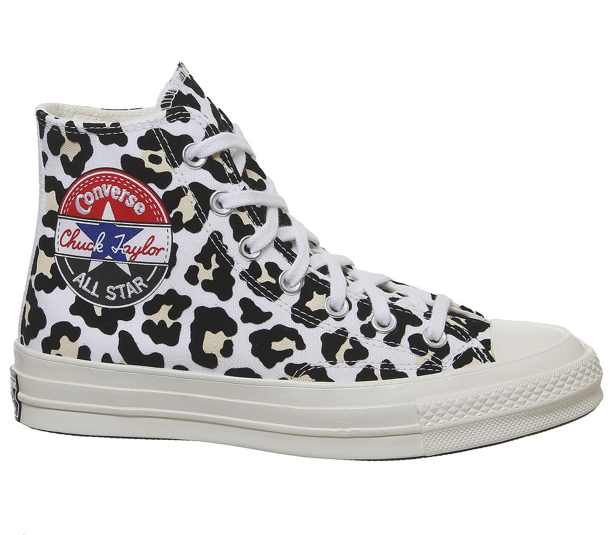 ConverseAll Star Hi 70s TrainersWhite Black Desert Ore Leopard