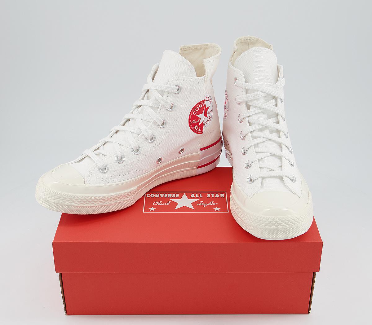 Converse All Star Hi 70s Trainers White Egret Uni Red Rivalry - Unisex ...