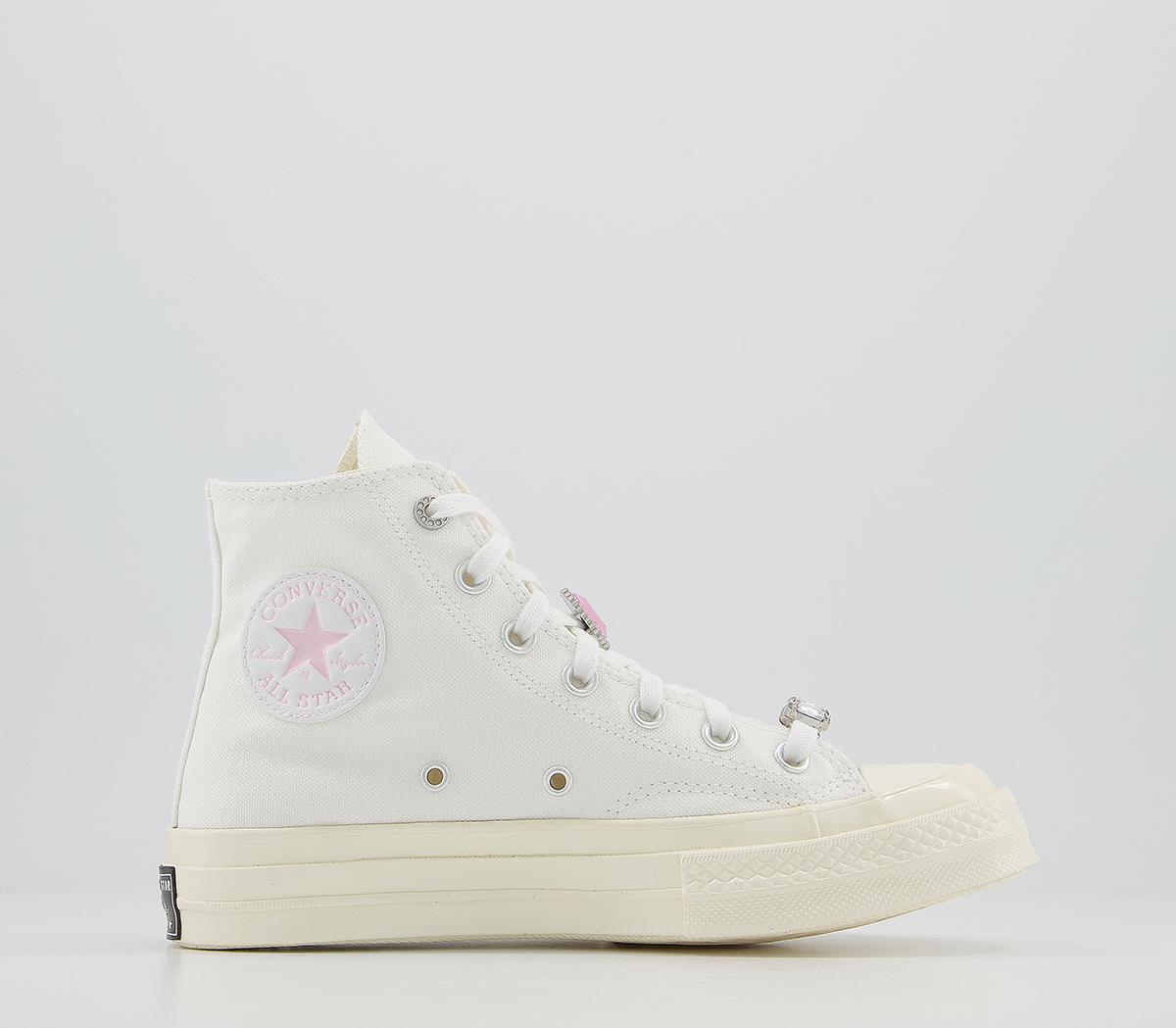 White converse hot sale with gems