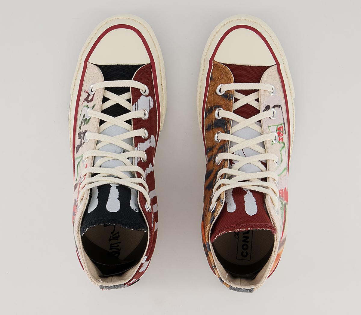 Converse All Star Hi 70s Trainers Converse All Star Hi 70s Trainers Come Tees White Multi Egret
