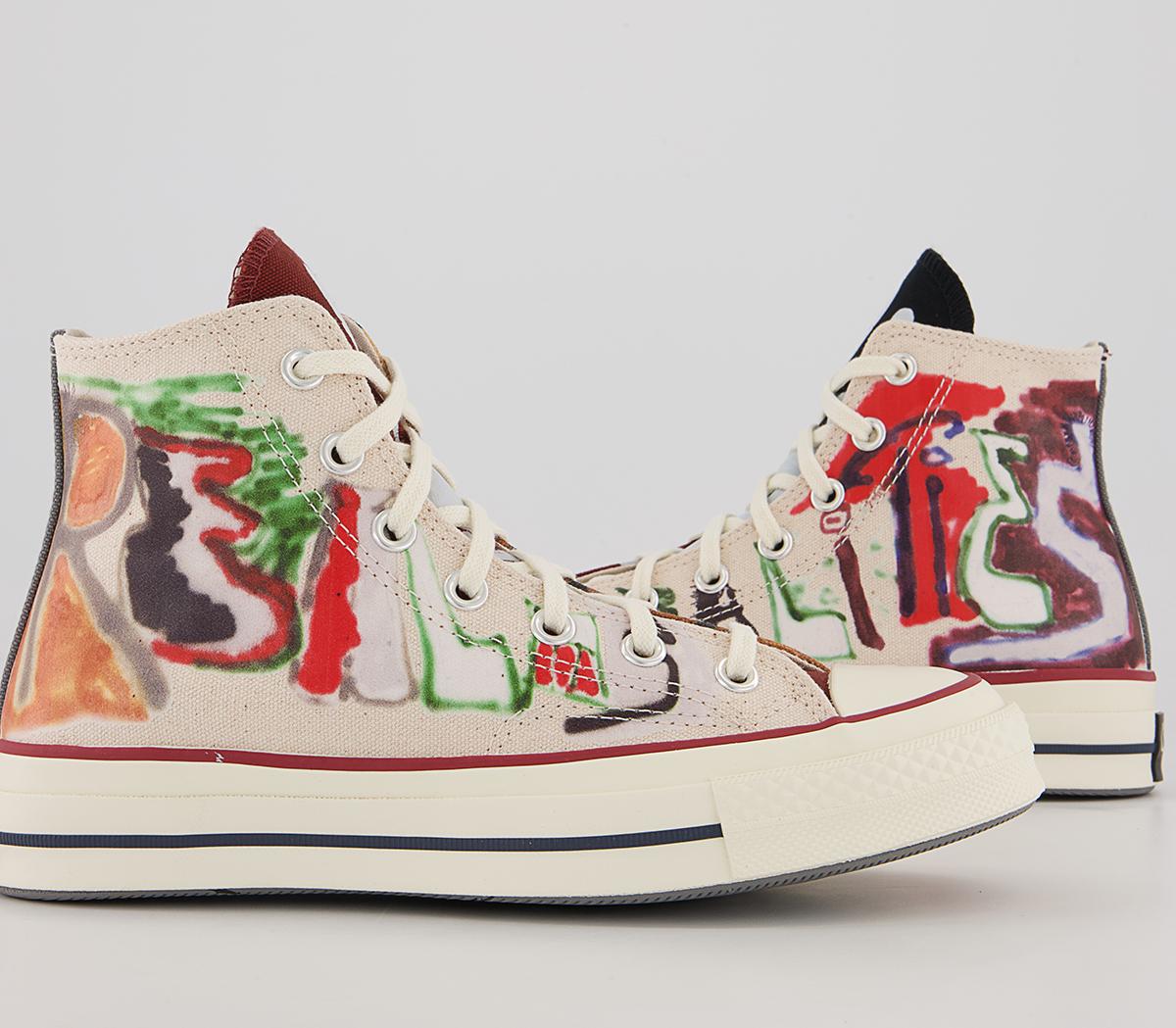 Converse All Star Hi 70s Trainers Converse All Star Hi 70s Trainers Come Tees White Multi Egret
