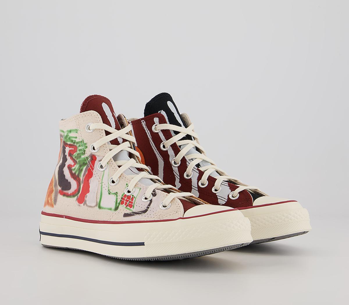 Converse All Star Hi 70s Trainers Converse All Star Hi 70s Trainers Come Tees White Multi Egret