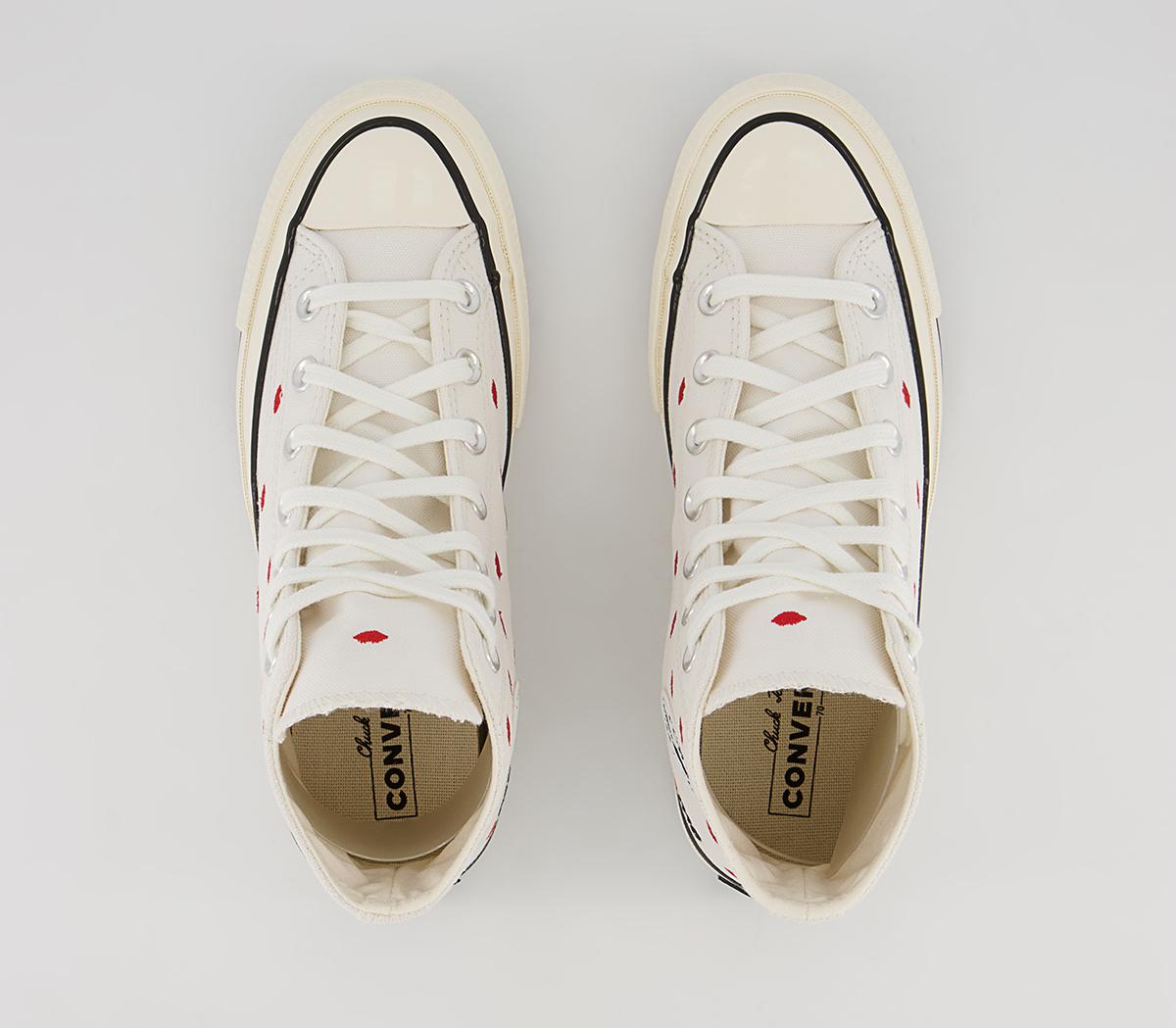 Converse All Star Hi 70s Trainers Converse All Star Hi 70s Trainers Vintage White University Red