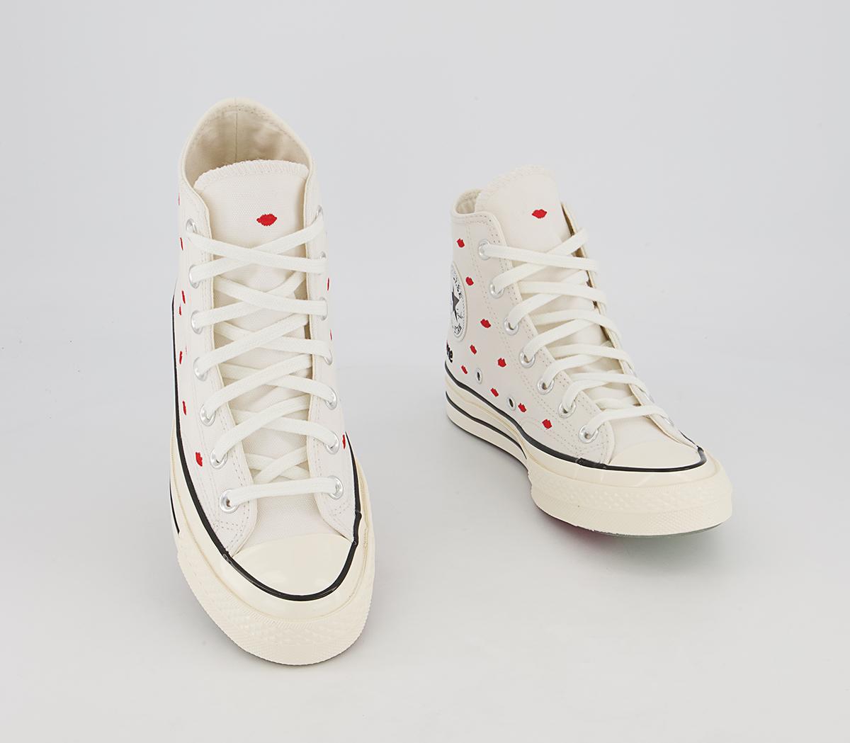 Converse All Star Hi 70s Trainers Converse All Star Hi 70s Trainers Vintage White University Red
