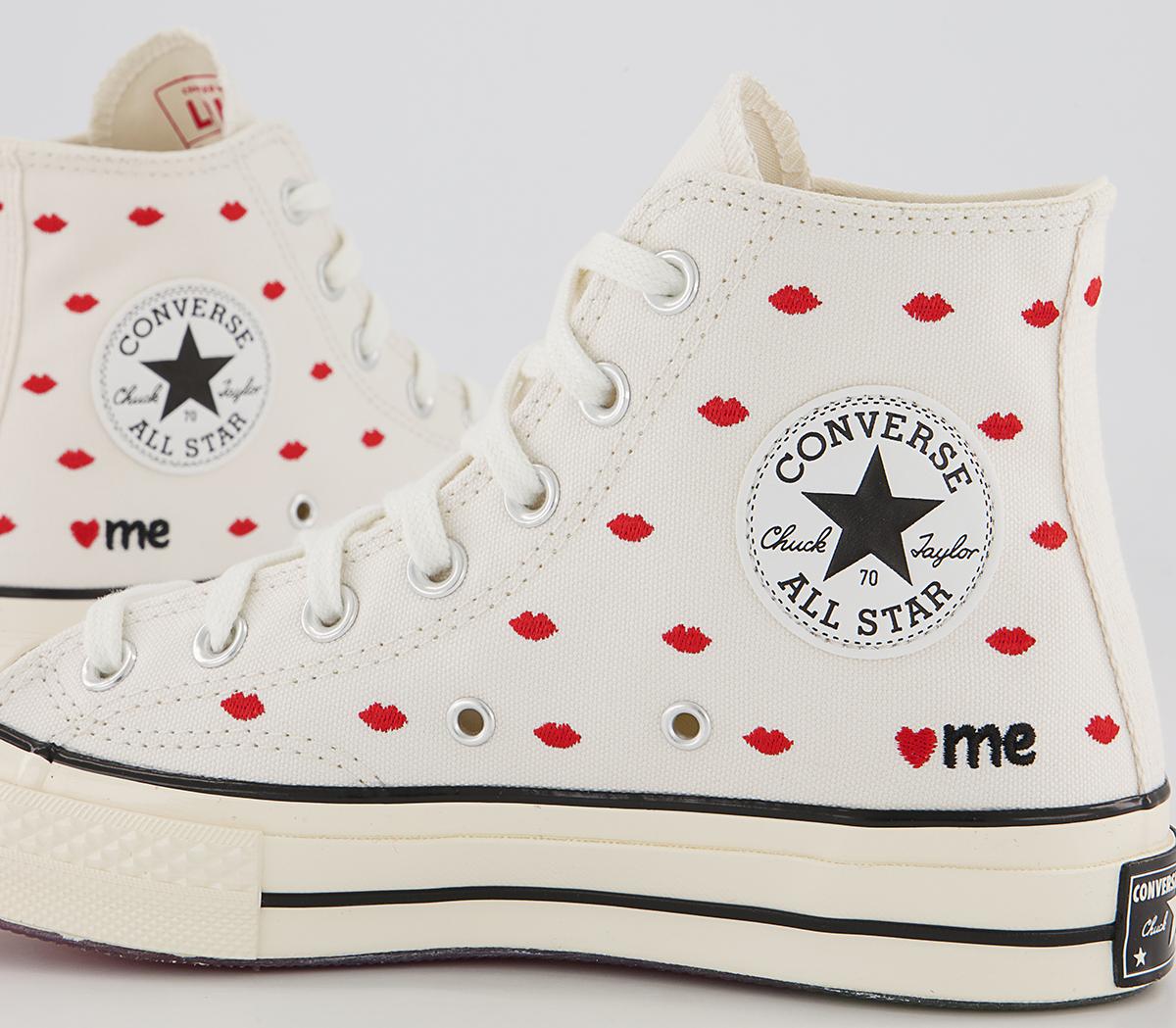Converse All Star Hi 70s Trainers Converse All Star Hi 70s Trainers Vintage White University Red