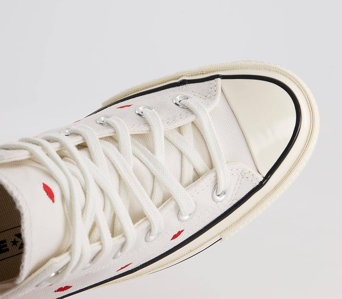 Converse All Star Hi 70s Trainers Converse All Star Hi 70s Trainers Vintage White University Red