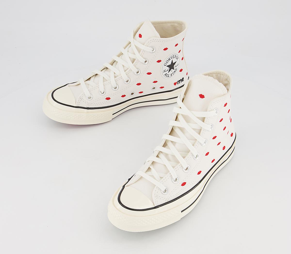 Converse All Star Hi 70s Trainers Converse All Star Hi 70s Trainers Vintage White University Red