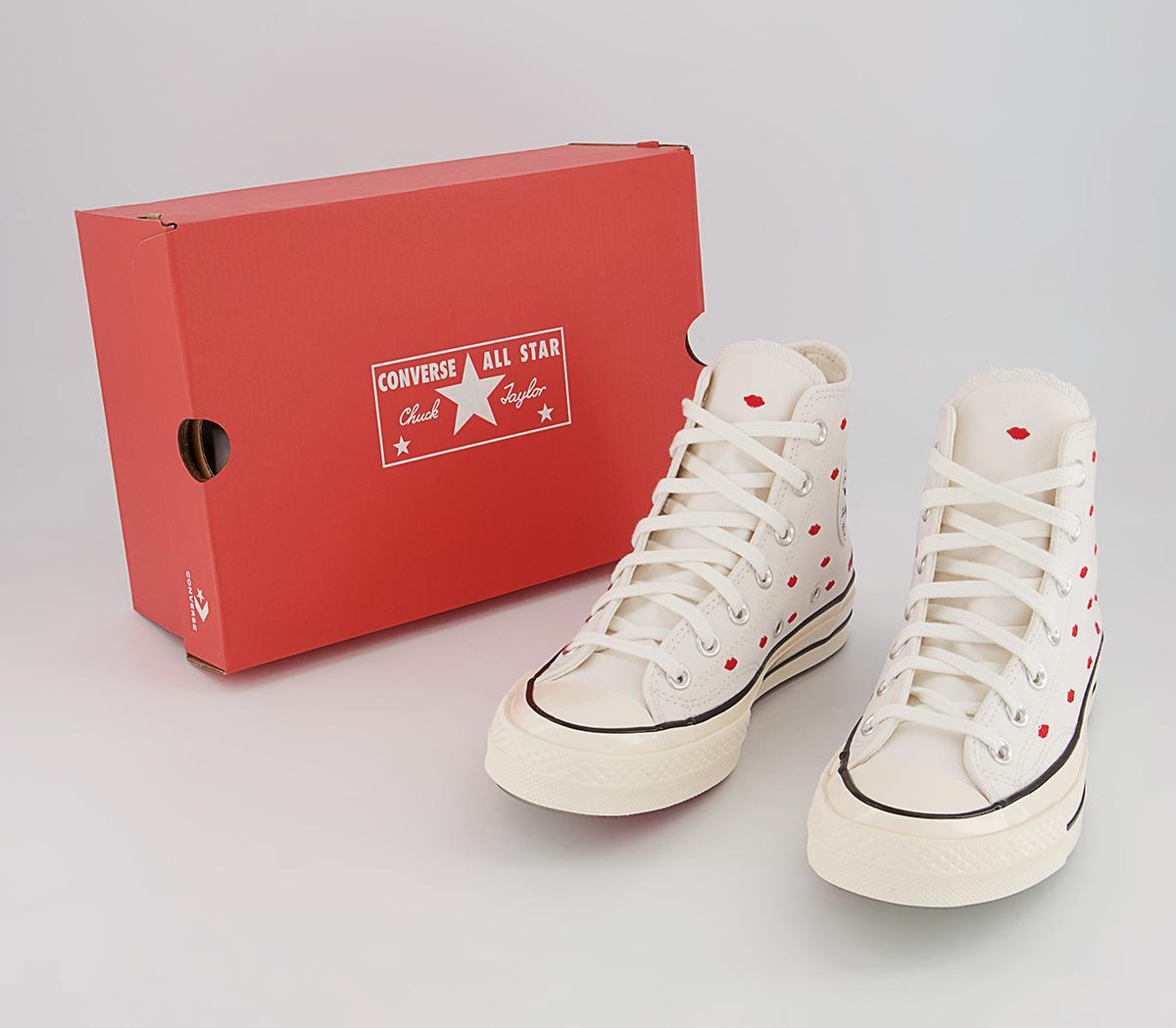 Converse All Star Hi 70s Trainers Converse All Star Hi 70s Trainers Vintage White University Red