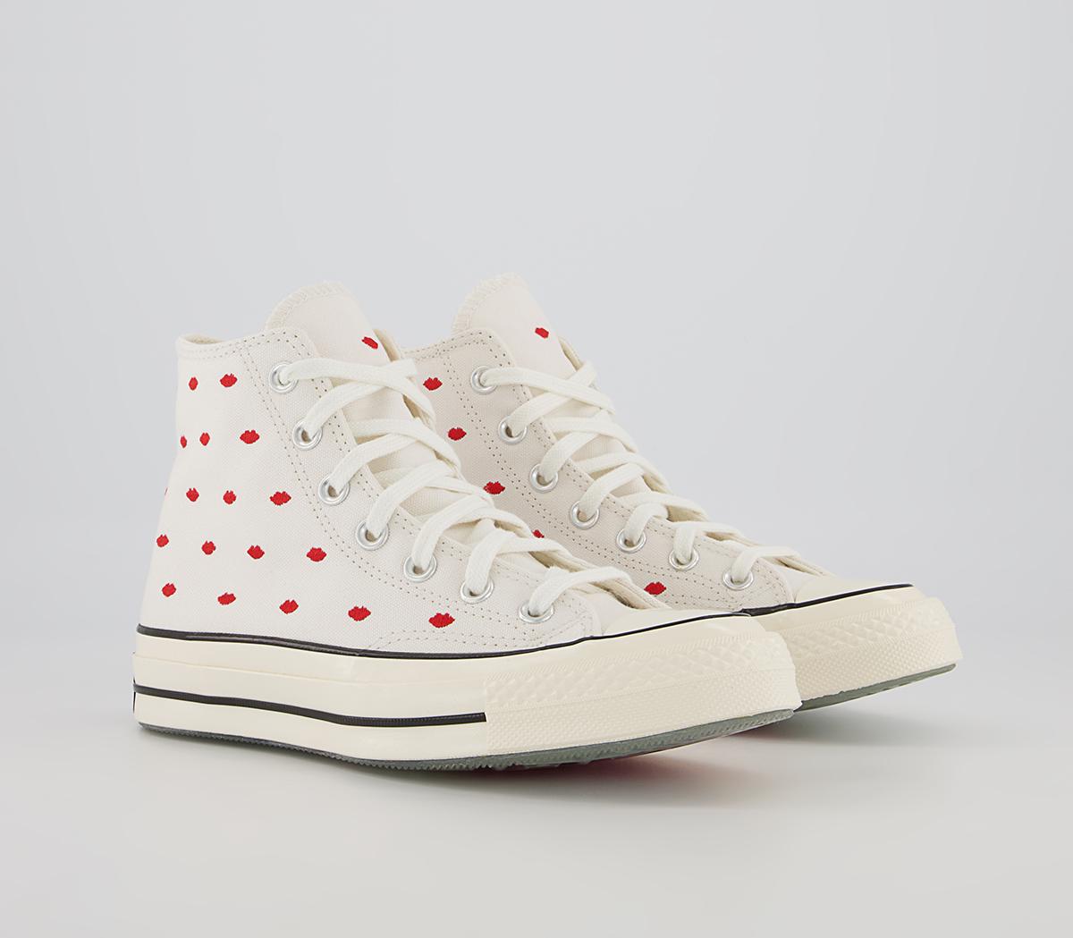 Converse All Star Hi 70s Trainers Converse All Star Hi 70s Trainers Vintage White University Red