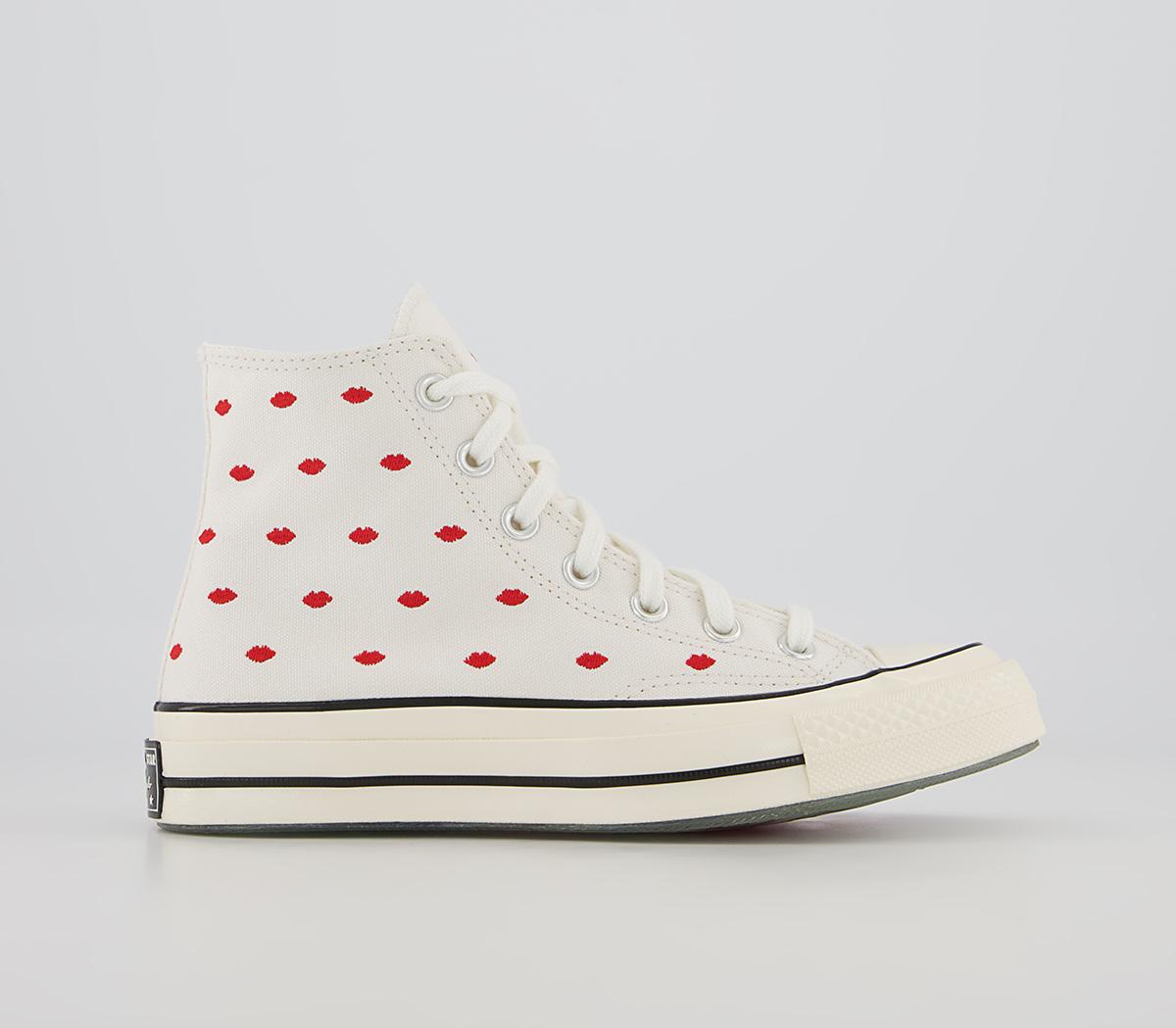 Converse All Star Hi 70s Trainers Converse All Star Hi 70s Trainers Vintage White University Red