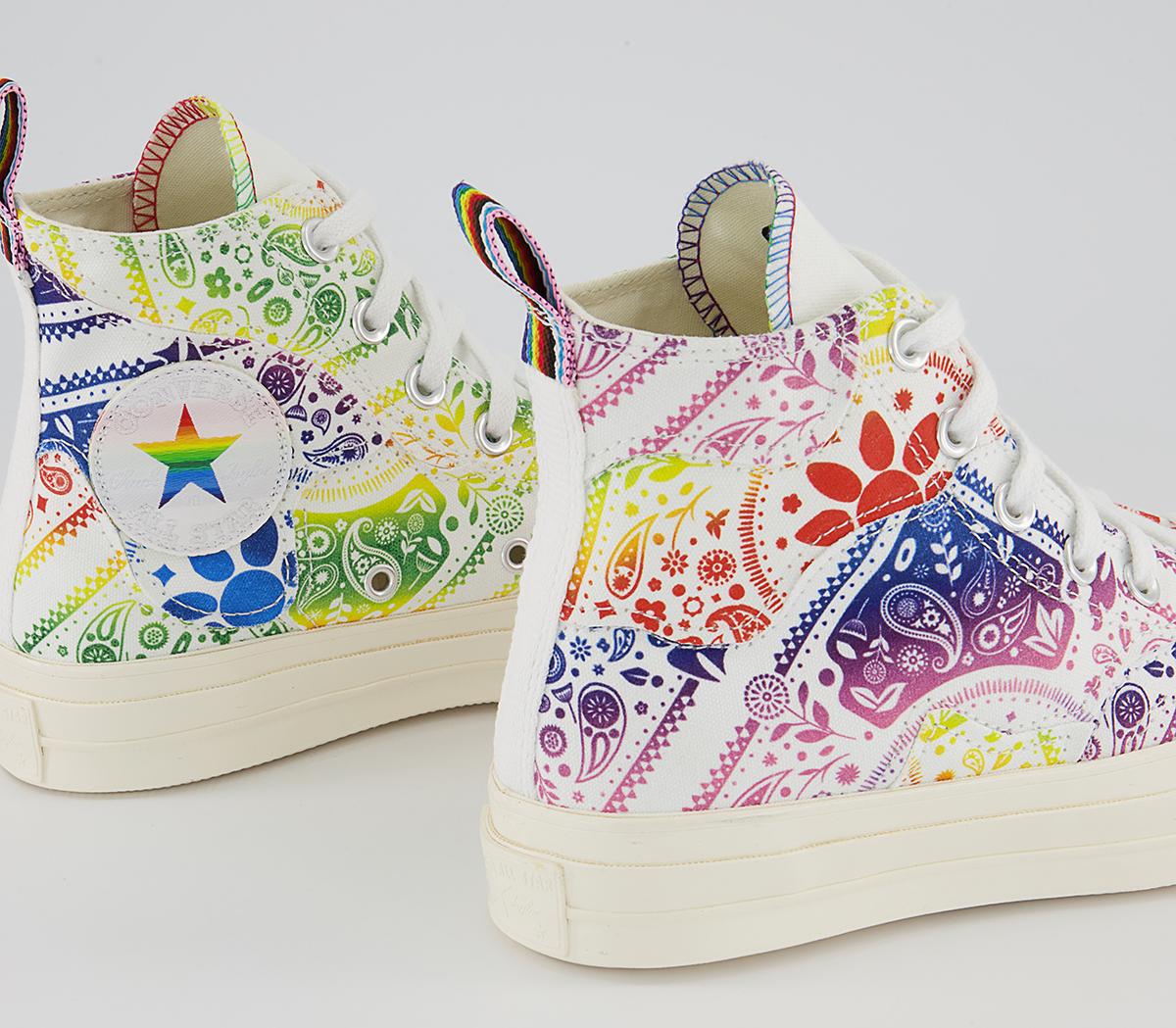 Converse All Star Hi 70s Trainers Converse All Star Hi 70s Trainers White Pride Multi