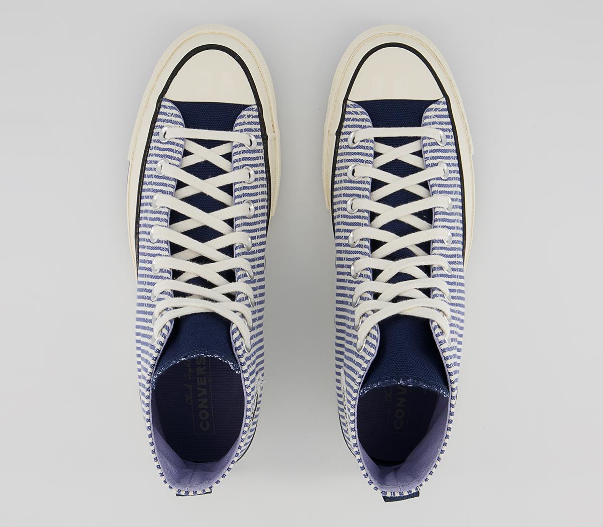 Converse All Star Hi 70s Trainers Converse All Star Hi 70s Trainers Hickory Stripe Washed Indigo