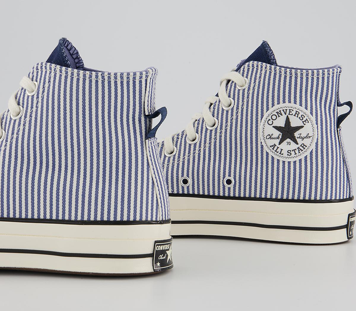 Converse All Star Hi 70s Trainers Converse All Star Hi 70s Trainers Hickory Stripe Washed Indigo