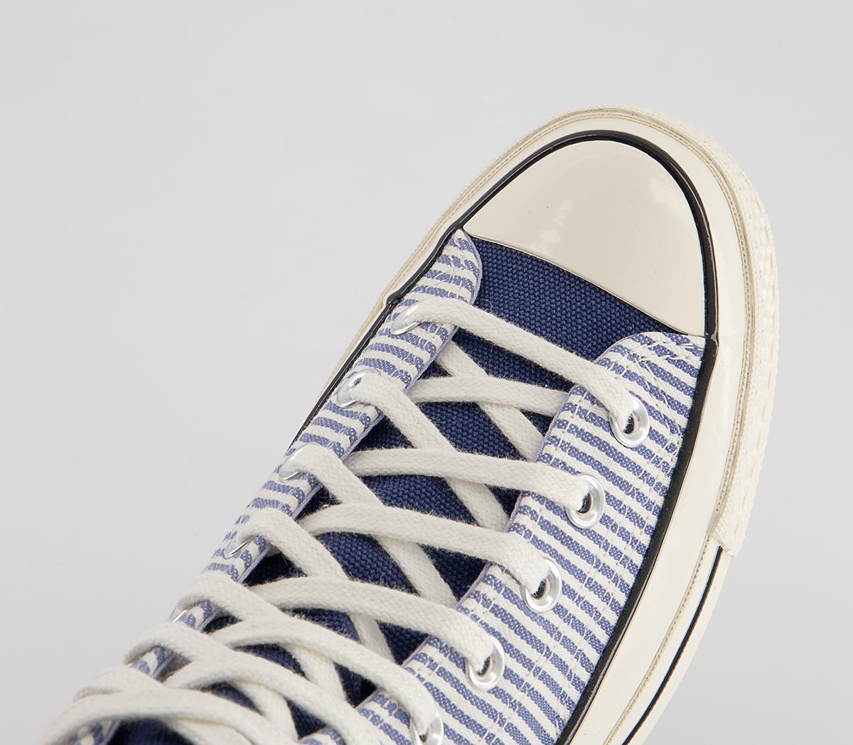 Converse All Star Hi 70s Trainers Converse All Star Hi 70s Trainers Hickory Stripe Washed Indigo