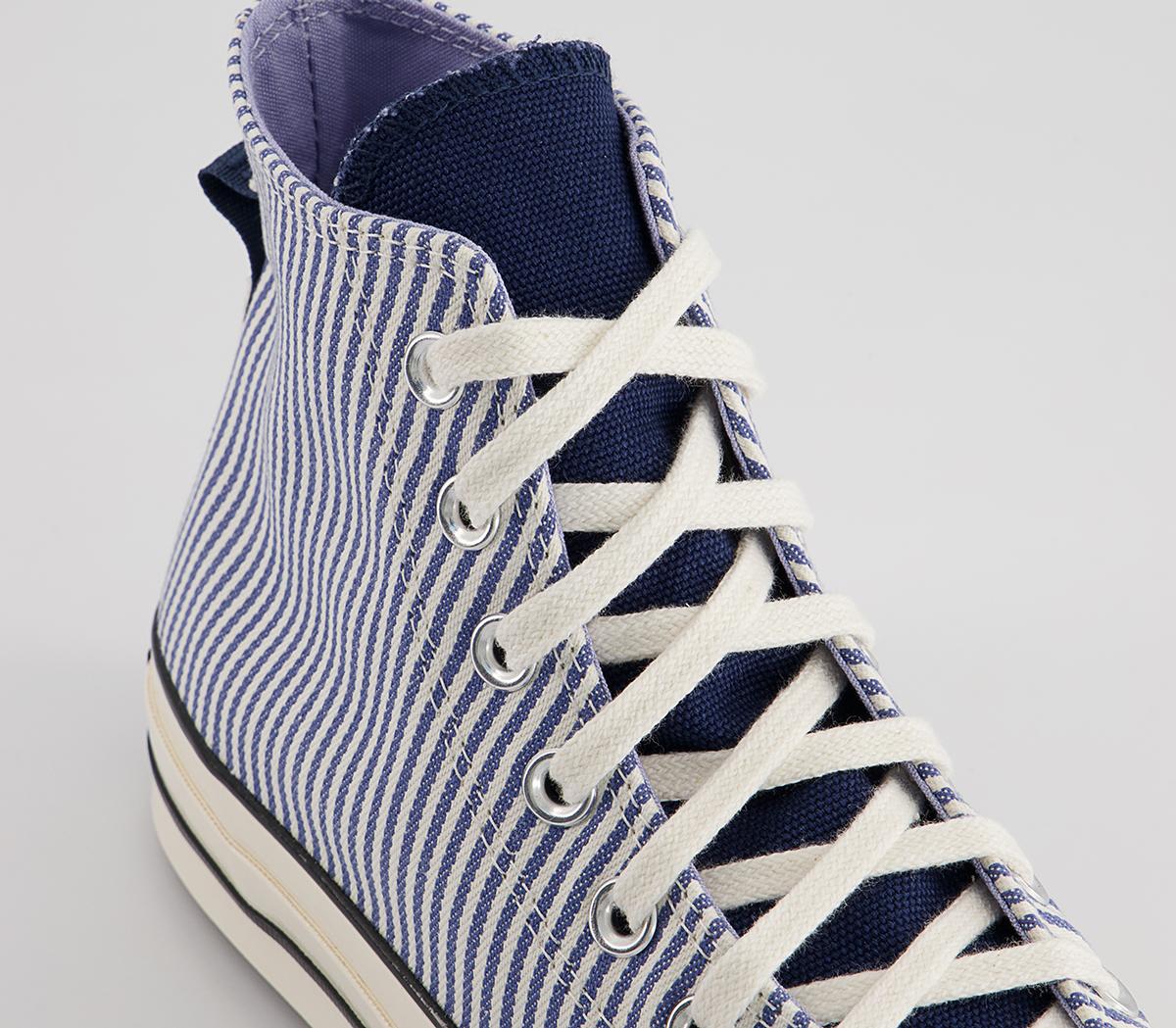 Converse All Star Hi 70s Trainers Converse All Star Hi 70s Trainers Hickory Stripe Washed Indigo