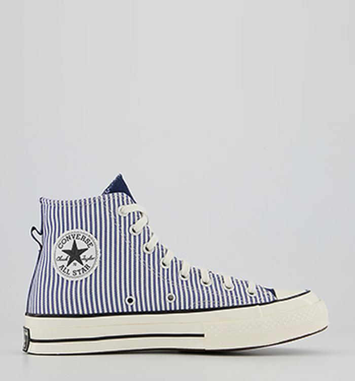 Converse All Star Hi 70s Trainers Hickory Stripe Washed Indigo