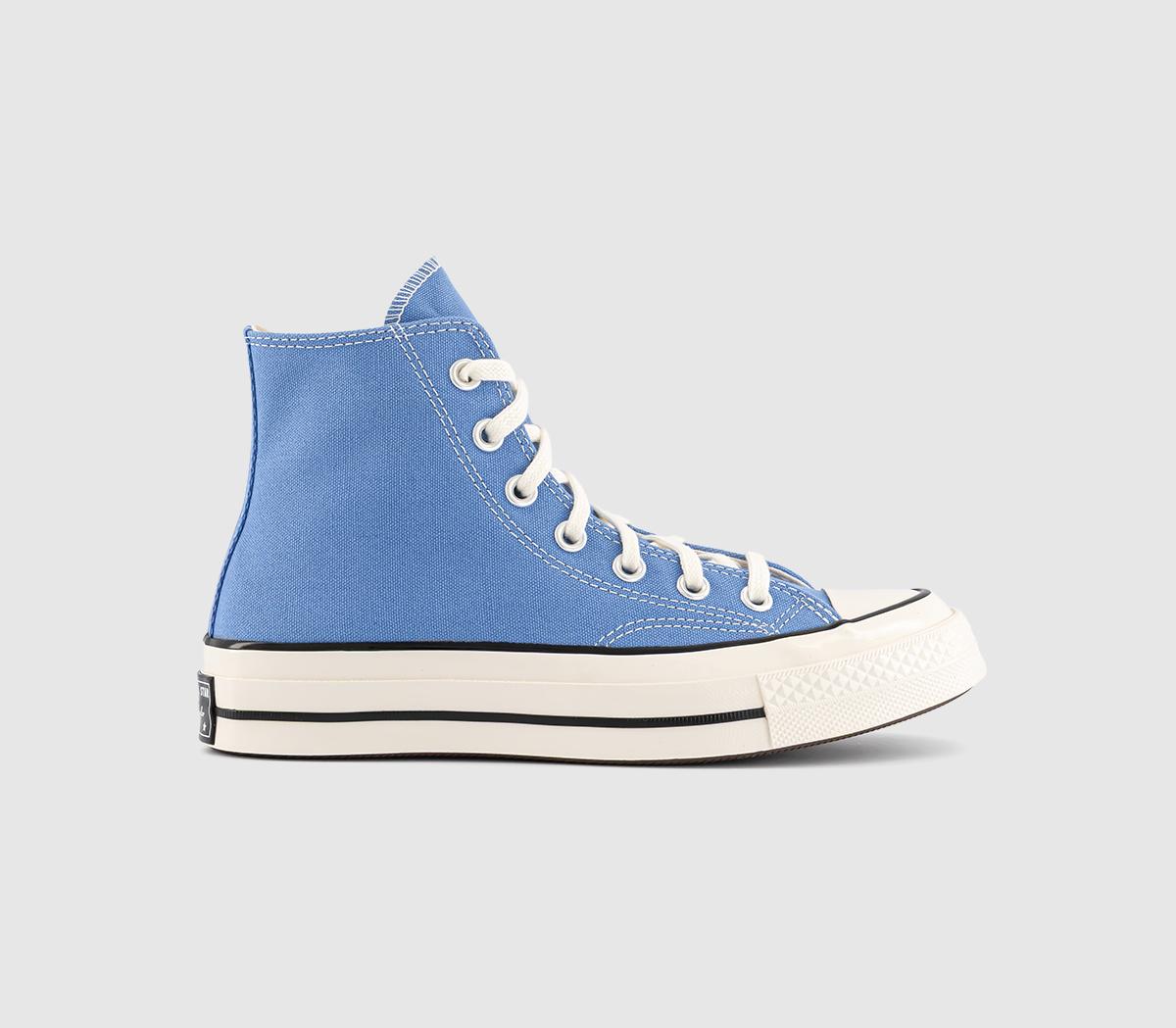 Converse Men’s Blue & White Canvas Logo Badge All Star 70s Hi Trainers, Size: 6.5