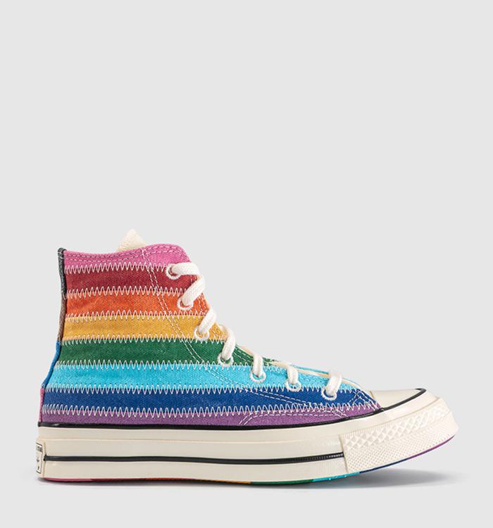 Converse All Star Hi 70 S Trainers Blue Multi Stripe Egret Black