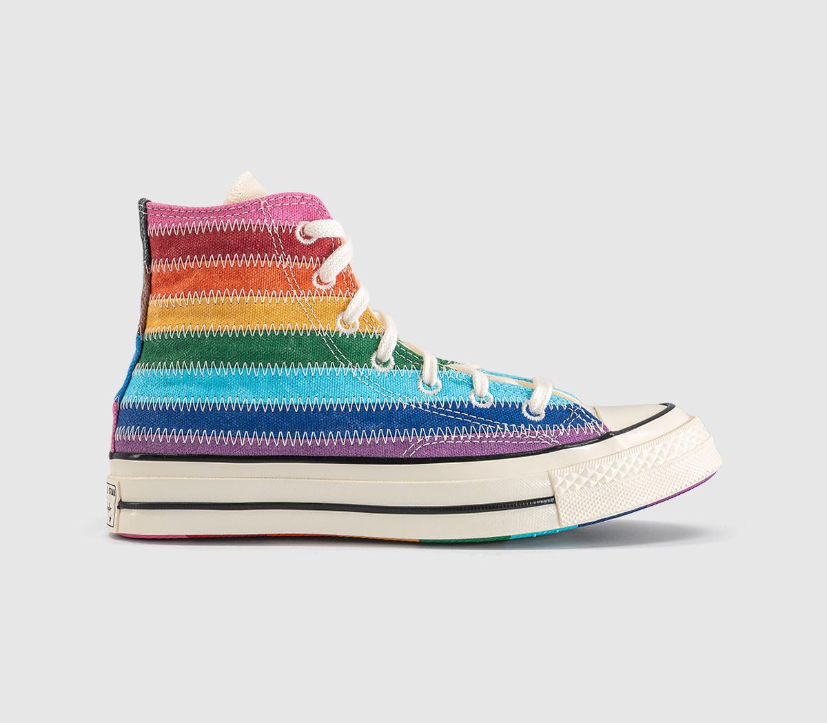 Converse All Star Hi 70 Trainers Stripe Egret Black Blue in Women's Size 9, Office Shoes
