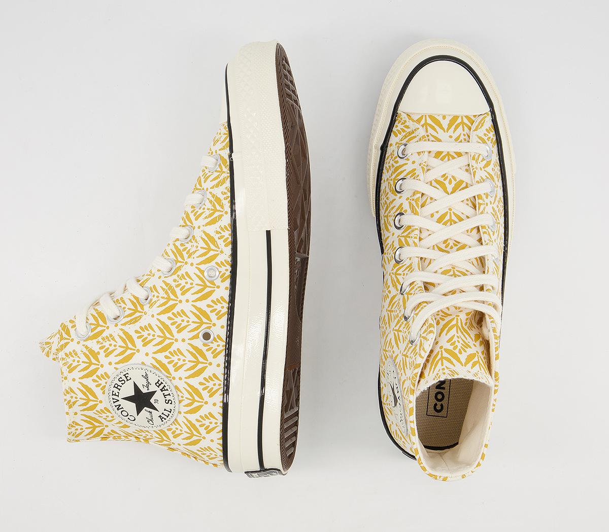 Converse All Star Hi 70s Trainers Converse All Star Hi 70s Trainers Summer Spirit Yellow Print