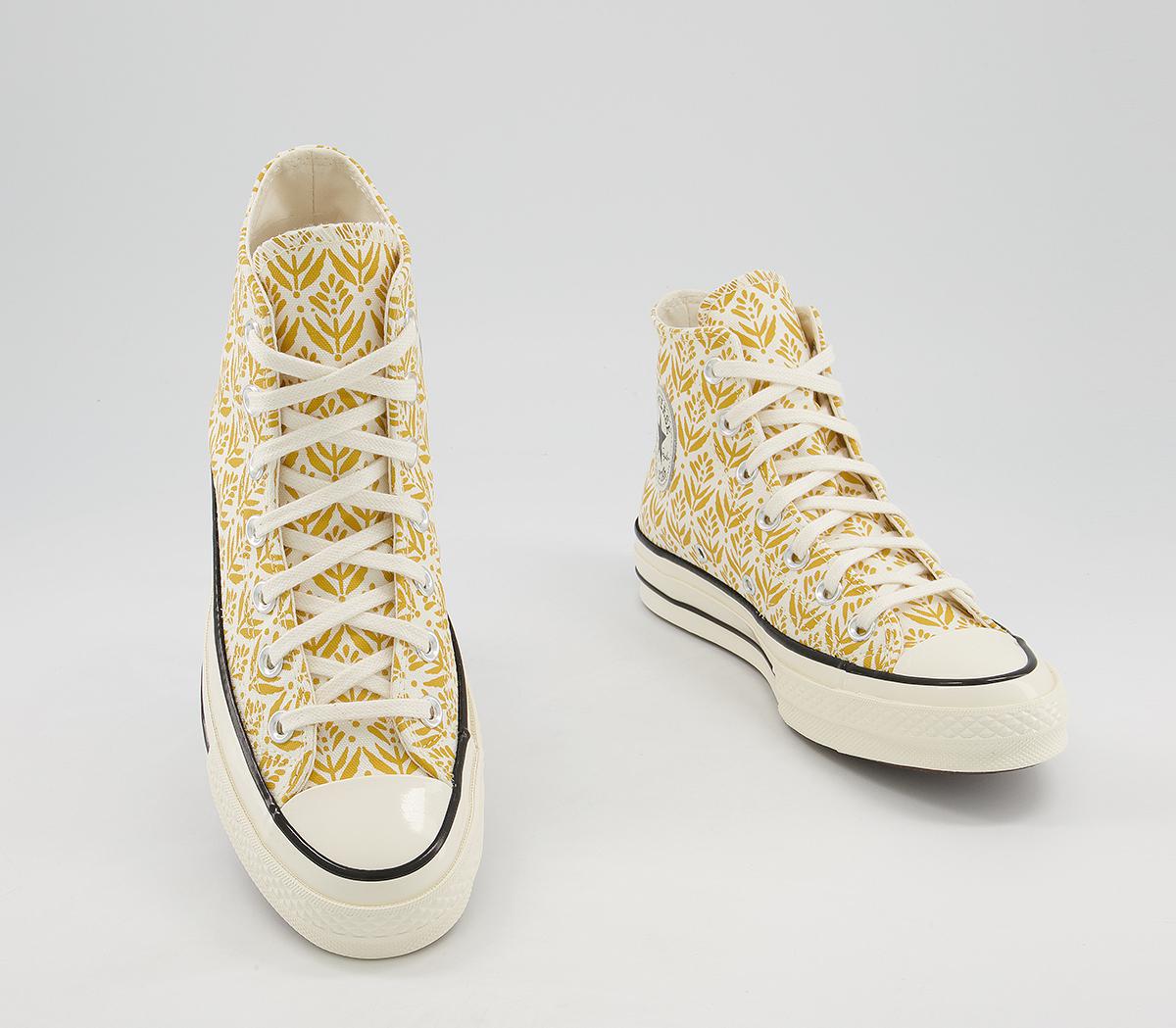 Converse All Star Hi 70s Trainers Converse All Star Hi 70s Trainers Summer Spirit Yellow Print
