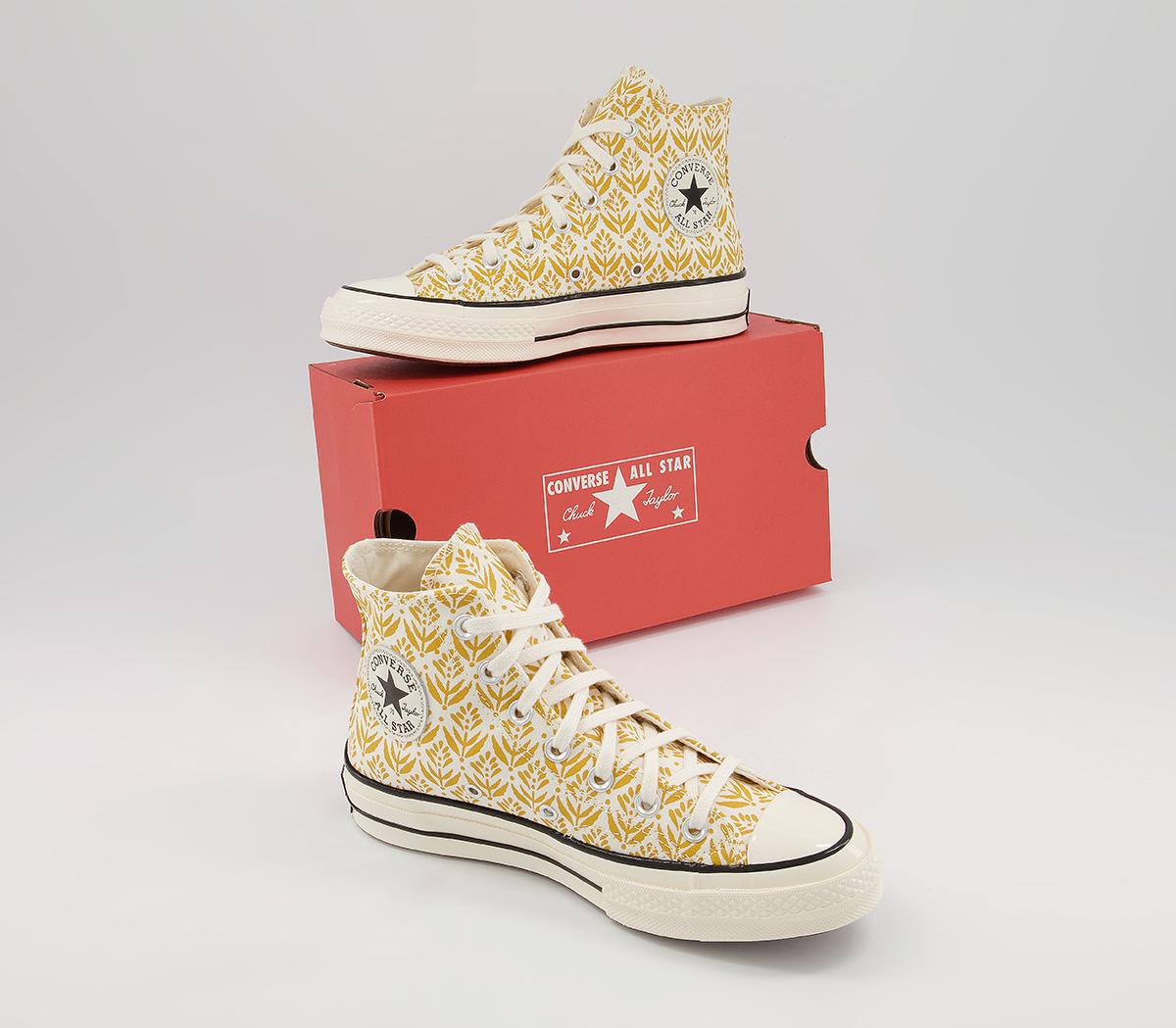 Converse All Star Hi 70s Trainers Converse All Star Hi 70s Trainers Summer Spirit Yellow Print