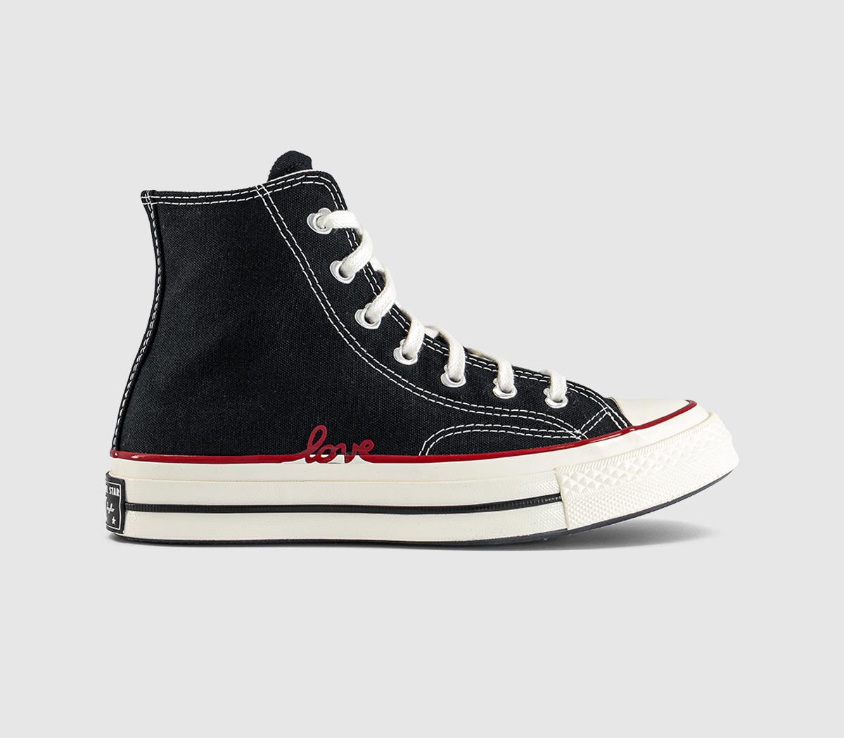 Converse All Star Hi 70 Trainers Heart Egret Black in Women's Size 4, Office Shoes