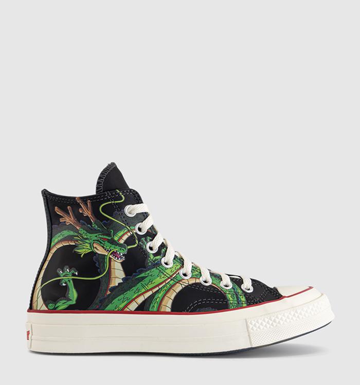 Converse Dragon Ball Z x Converse All Star Hi 70 S Trainers Dragonball Z Black Cyber Yellow Flame Orange