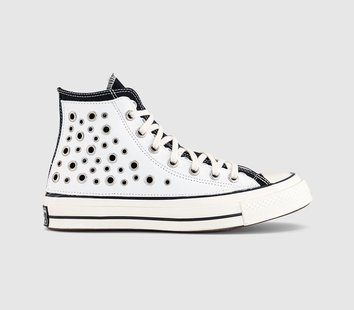 Converse Kids All Star Hi 70s Trainers Ltd Black White Eyelets Canva, 5