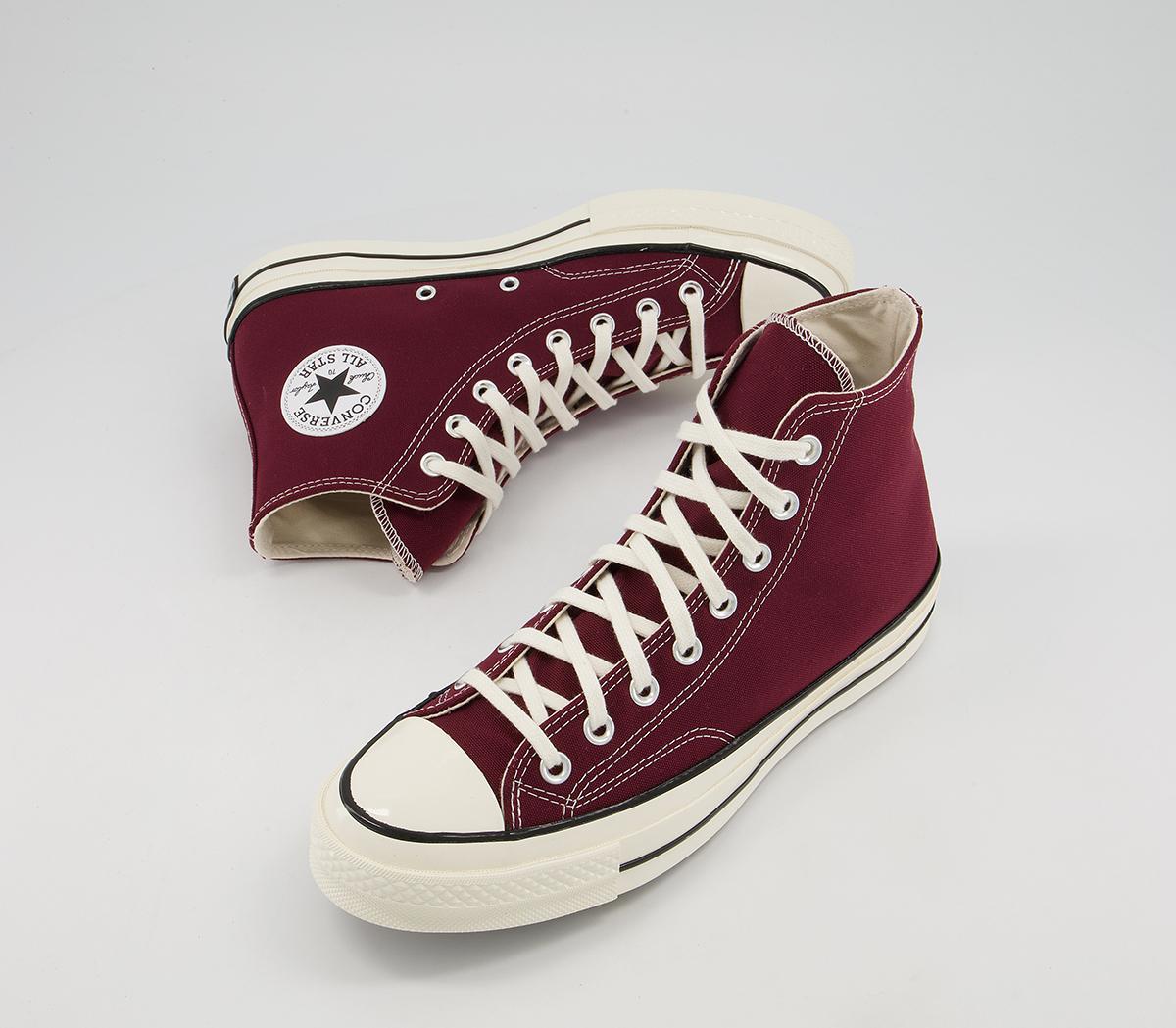 Converse All Star Hi 70s Trainers Converse All Star Hi 70s Trainers Deep Bordeaux Egret Black