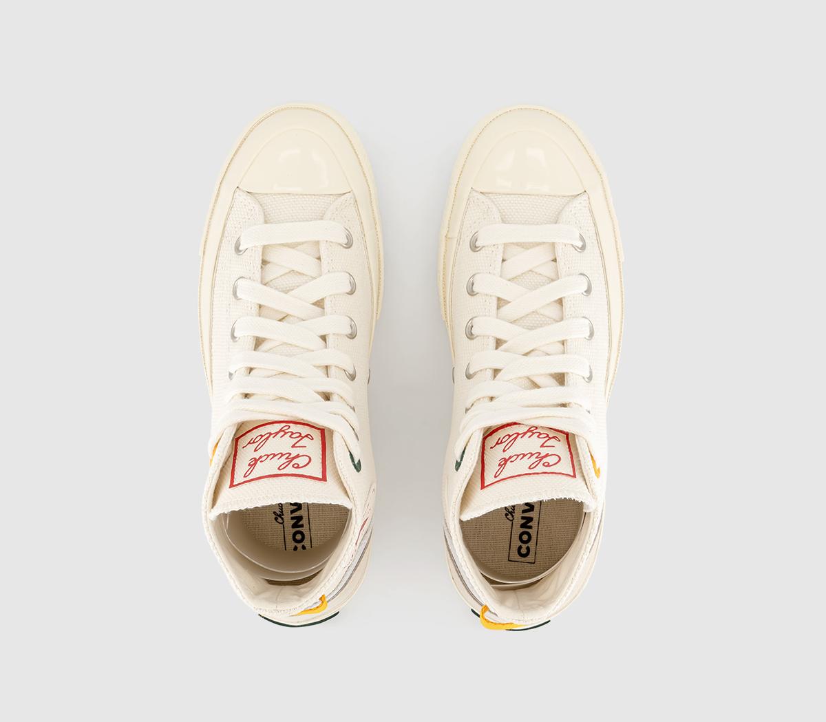 ConverseAll Star Chuck 70 Hi Trainers Egret Red Yellow