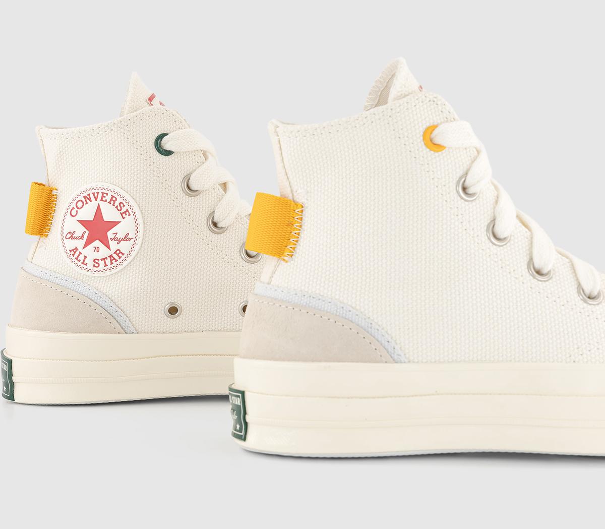 ConverseAll Star Chuck 70 Hi Trainers Egret Red Yellow
