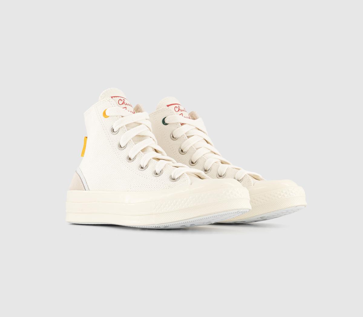 ConverseAll Star Chuck 70 Hi Trainers Egret Red Yellow