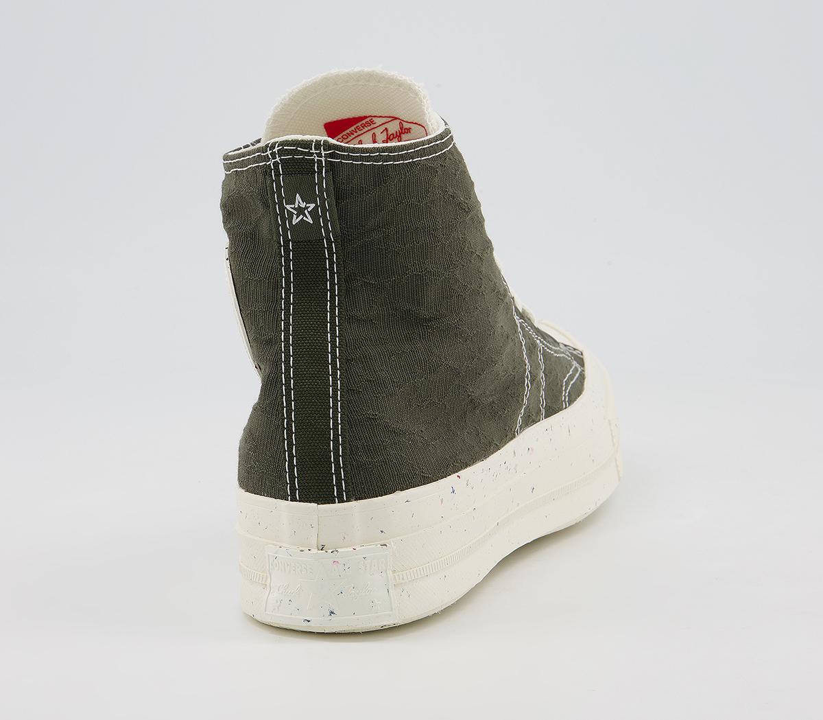 Converse All Star Hi 70s Trainers Converse All Star Hi 70s Trainers Hybrid Texture Cargo Khaki Egret