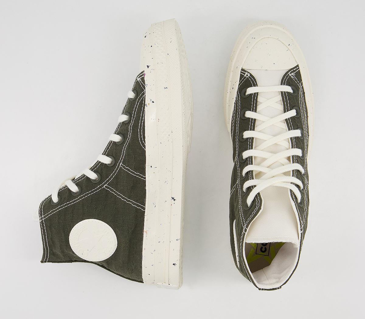 Converse All Star Hi 70s Trainers Converse All Star Hi 70s Trainers Hybrid Texture Cargo Khaki Egret