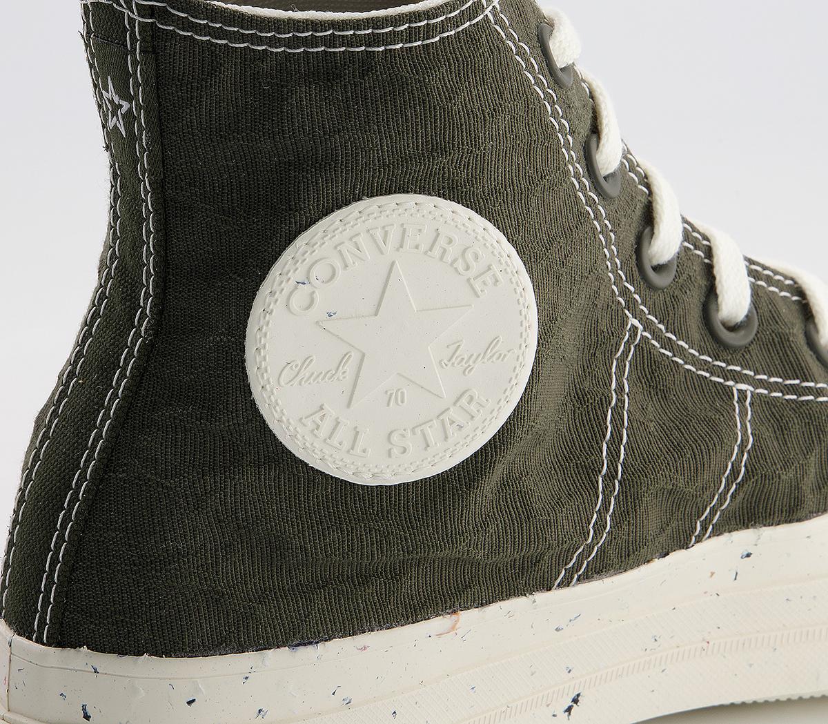Converse All Star Hi 70s Trainers Converse All Star Hi 70s Trainers Hybrid Texture Cargo Khaki Egret