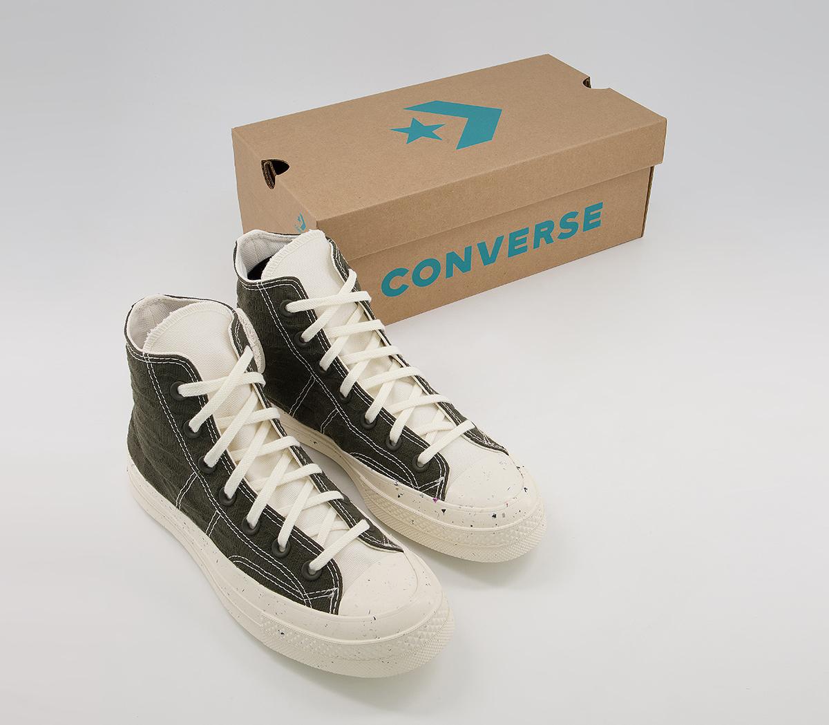 Converse All Star Hi 70s Trainers Converse All Star Hi 70s Trainers Hybrid Texture Cargo Khaki Egret