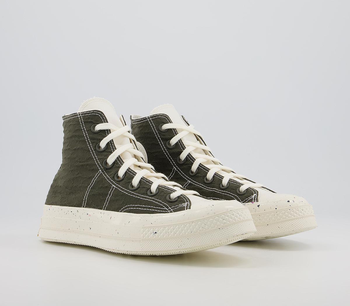 Converse All Star Hi 70s Trainers Converse All Star Hi 70s Trainers Hybrid Texture Cargo Khaki Egret