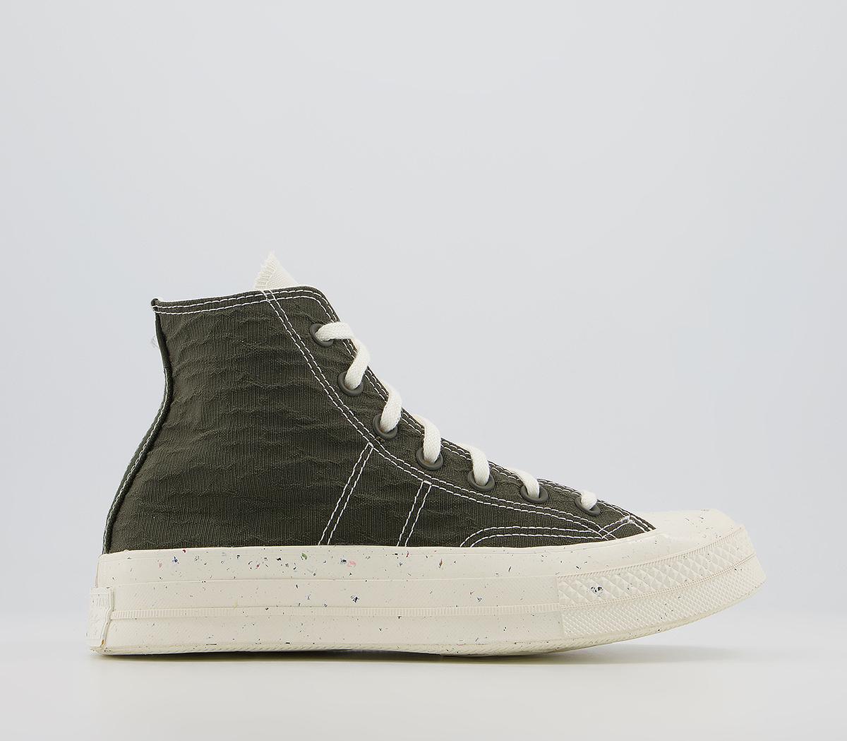 Converse All Star Hi 70s Trainers Converse All Star Hi 70s Trainers Hybrid Texture Cargo Khaki Egret