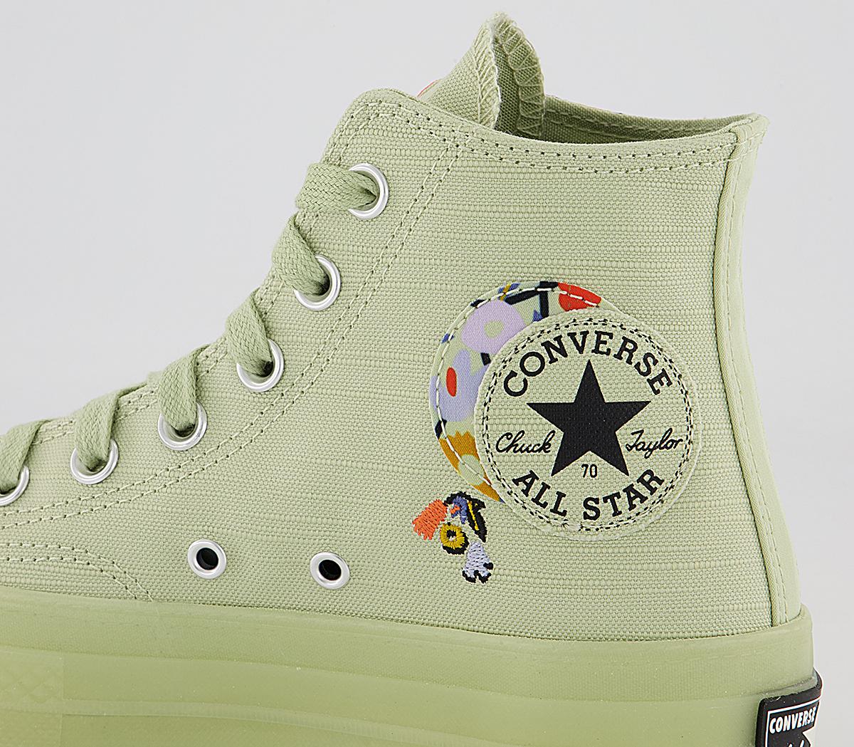 Converse All Star Hi 70s Trainers Olive Aura Floral - Women's Trainers