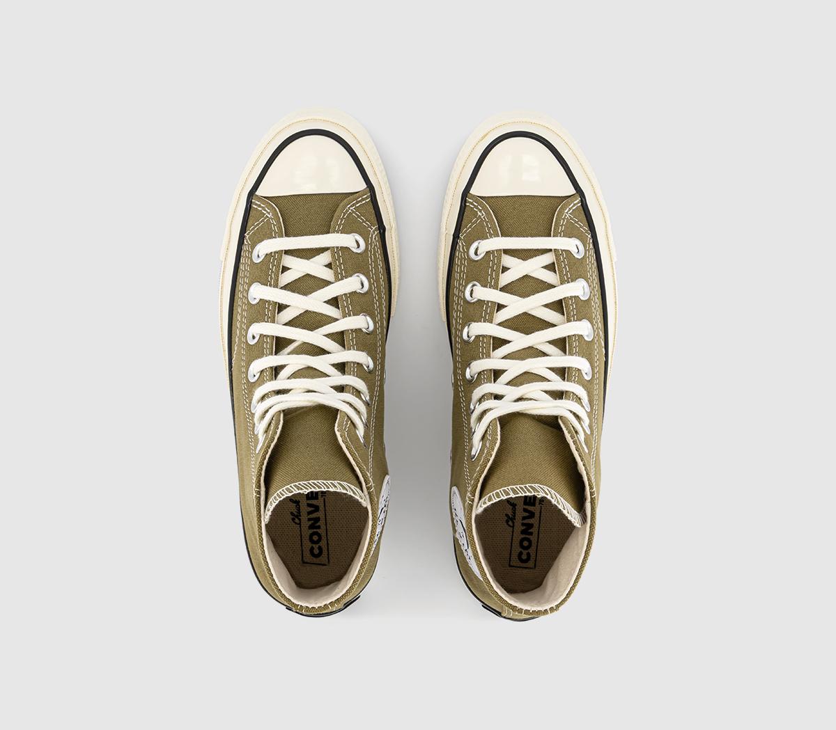 70's converse ALL STAR（6） Converse All Star Hi 70s Trainers Khaki Core Egret Black - Women's