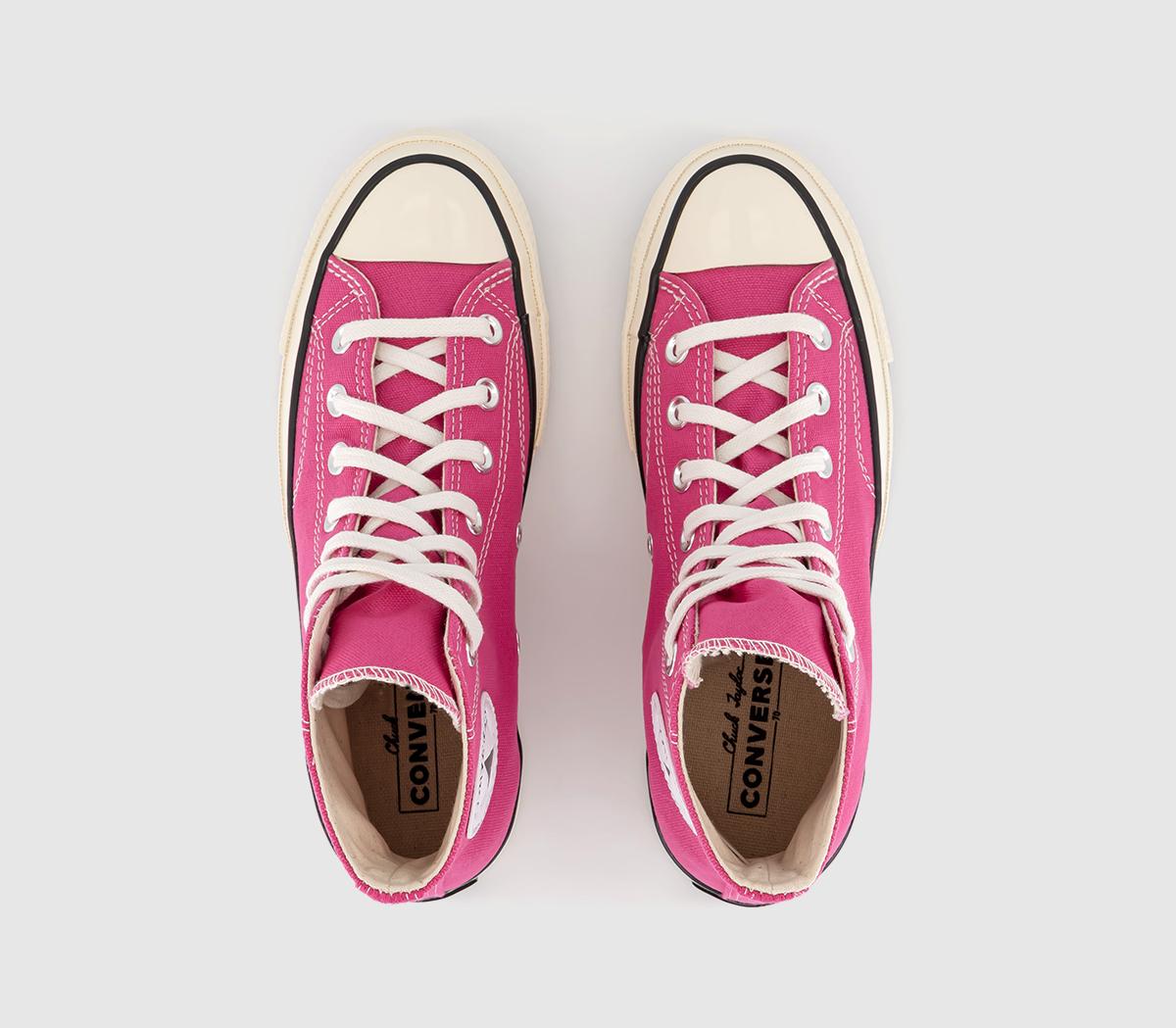 Converse All Star Chuck 70 Hi Trainers Lucky Pink Egret Black - Women's ...