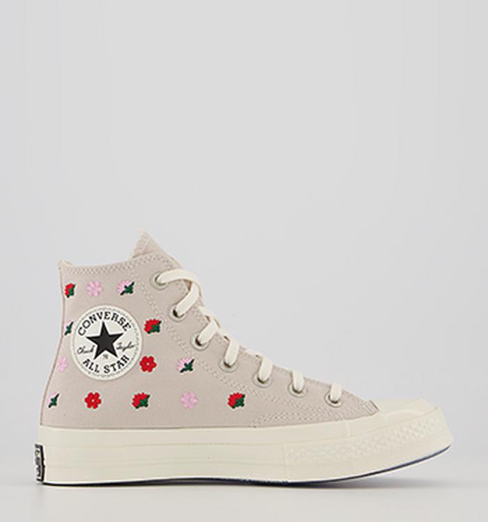 Converse All Star Hi 70s Trainers Desert Sand Egret University Red Floral