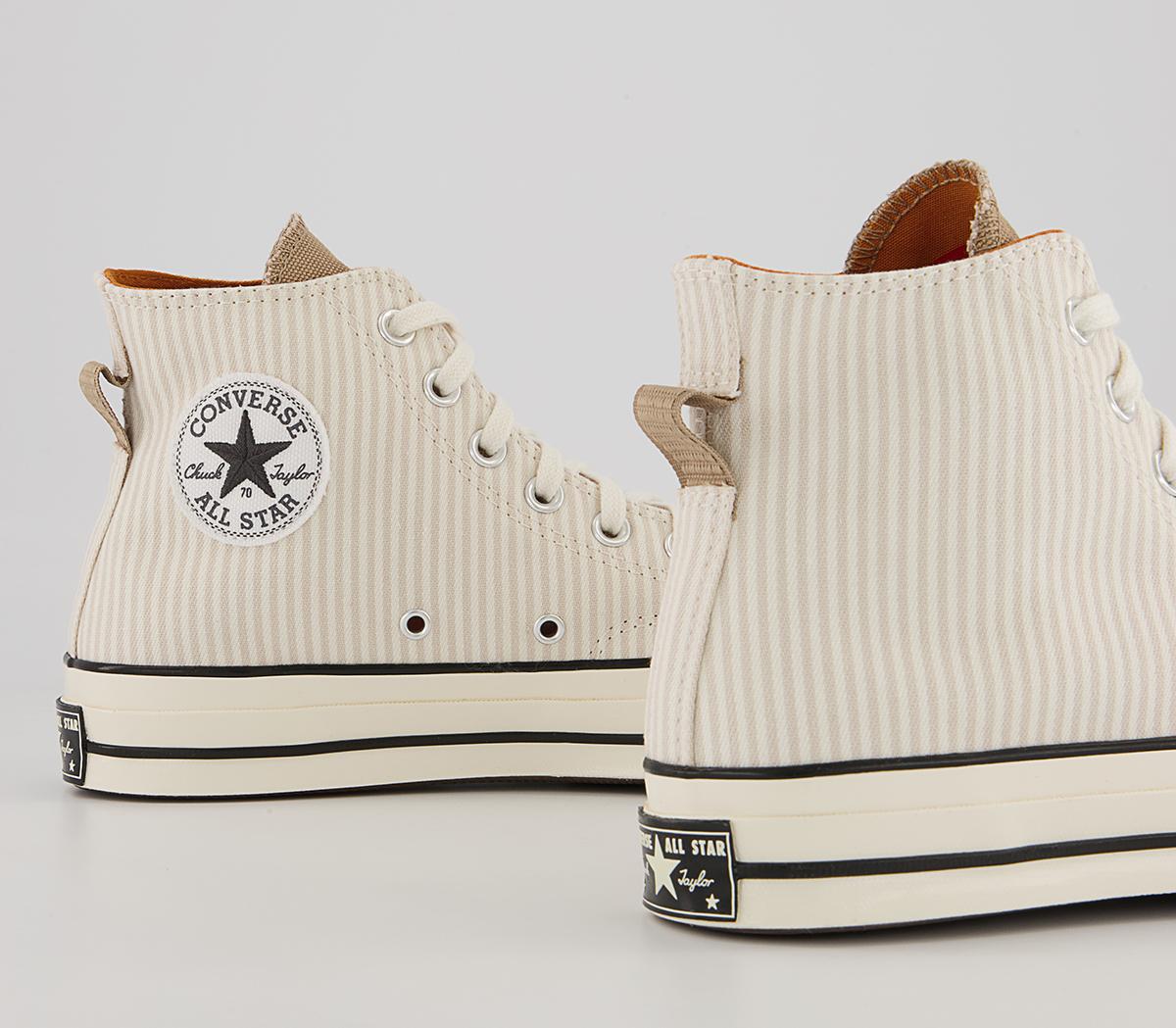 Converse All Star Hi 70s Trainers Converse All Star Hi 70s Trainers Hickory Stripe Desert Sand