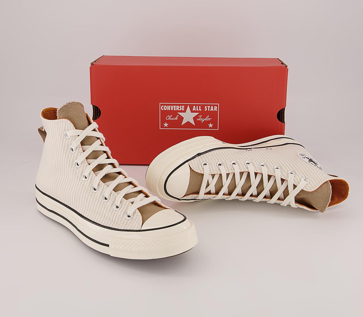 Converse All Star Hi 70s Trainers Converse All Star Hi 70s Trainers Hickory Stripe Desert Sand