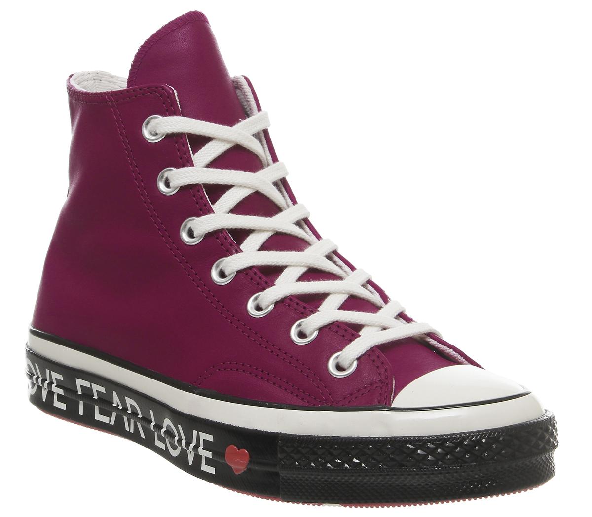 ConverseAll Star Hi 70's TrainersHeart Rhubarb Egret Black