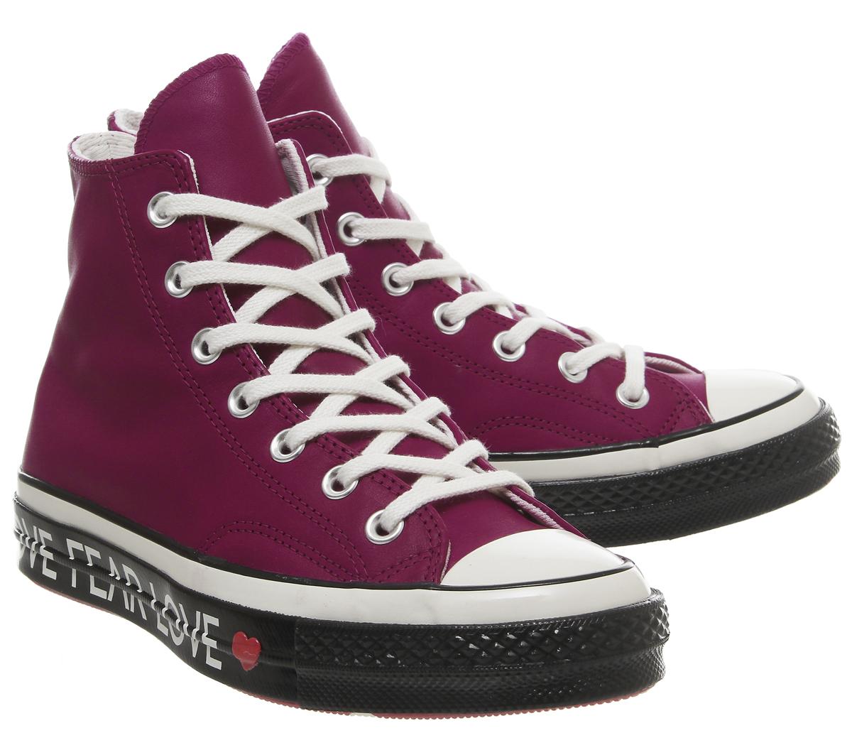 ConverseAll Star Hi 70's TrainersHeart Rhubarb Egret Black