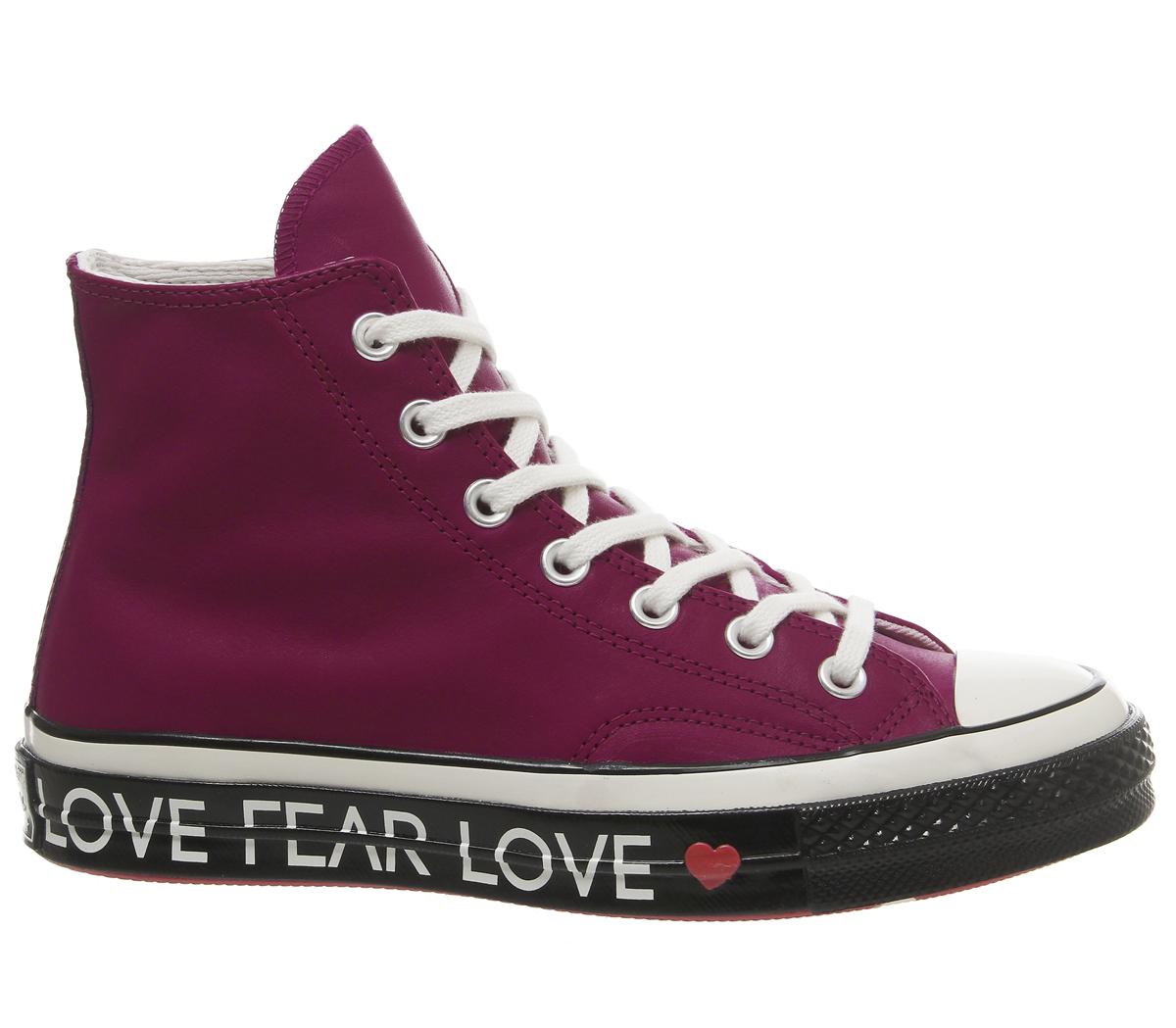 ConverseAll Star Hi 70's TrainersHeart Rhubarb Egret Black