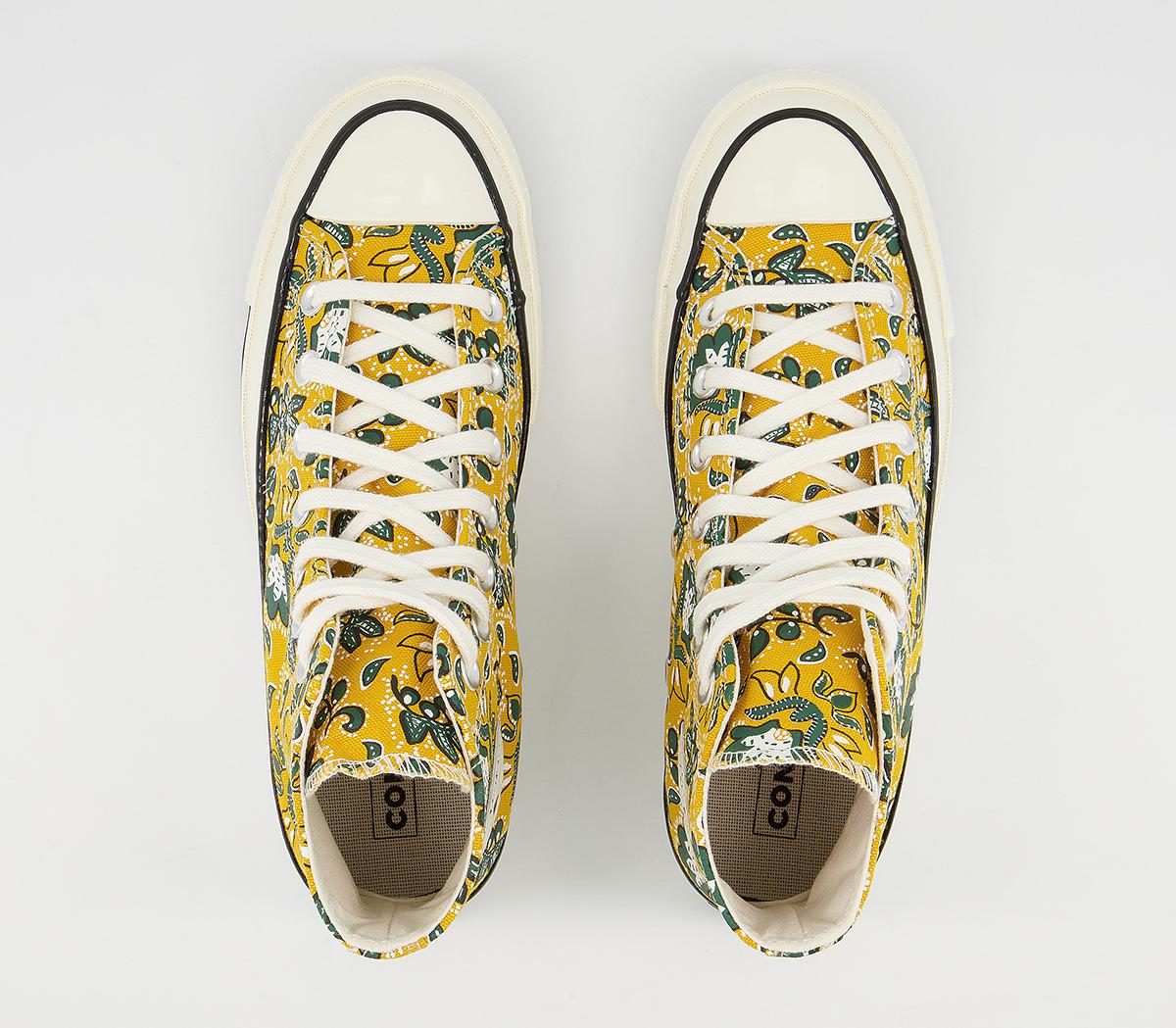 Converse All Star Hi 70s Trainers Converse All Star Hi 70s Trainers Gold Dart Egret Fir Print