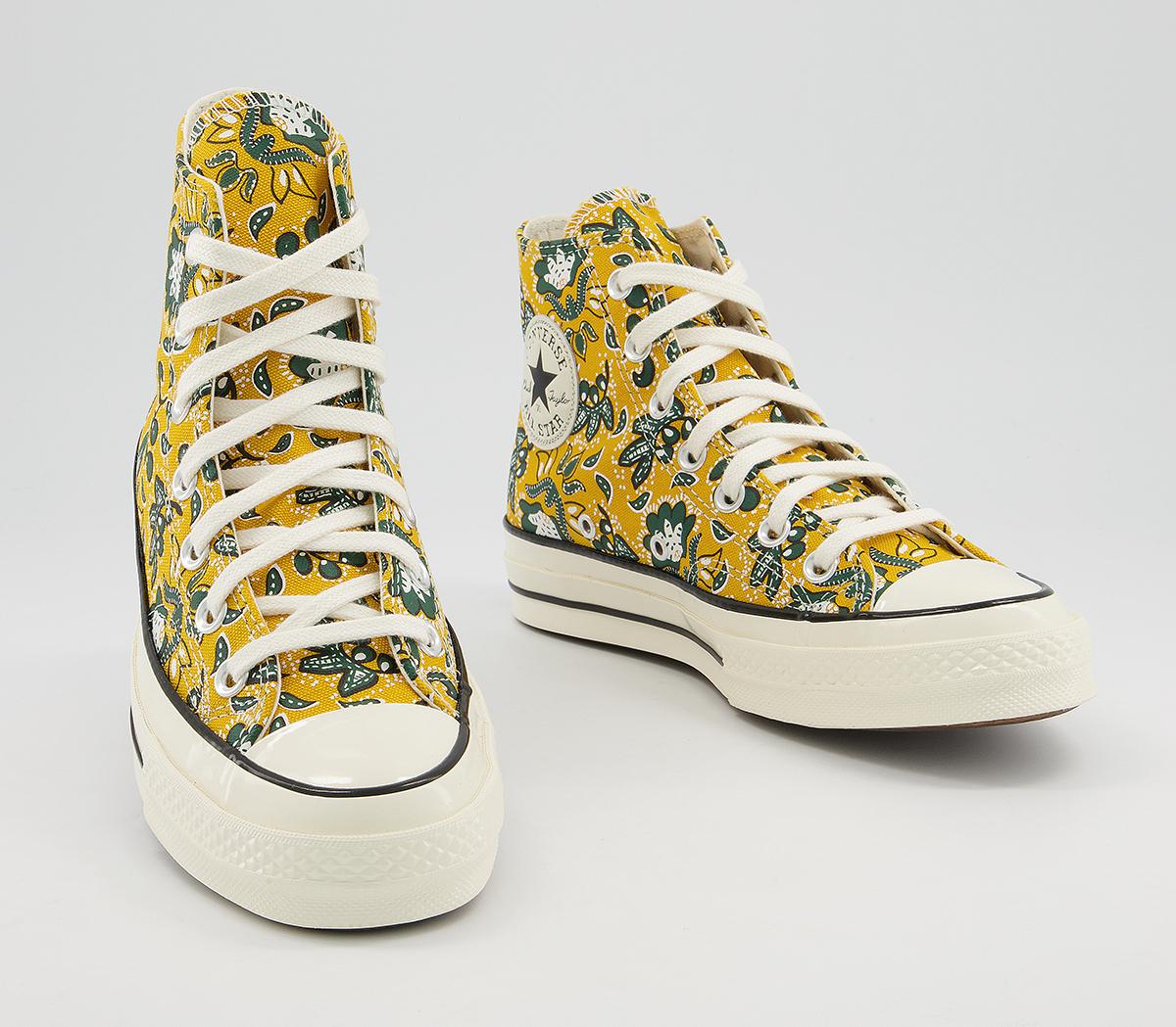 Converse All Star Hi 70s Trainers Converse All Star Hi 70s Trainers Gold Dart Egret Fir Print